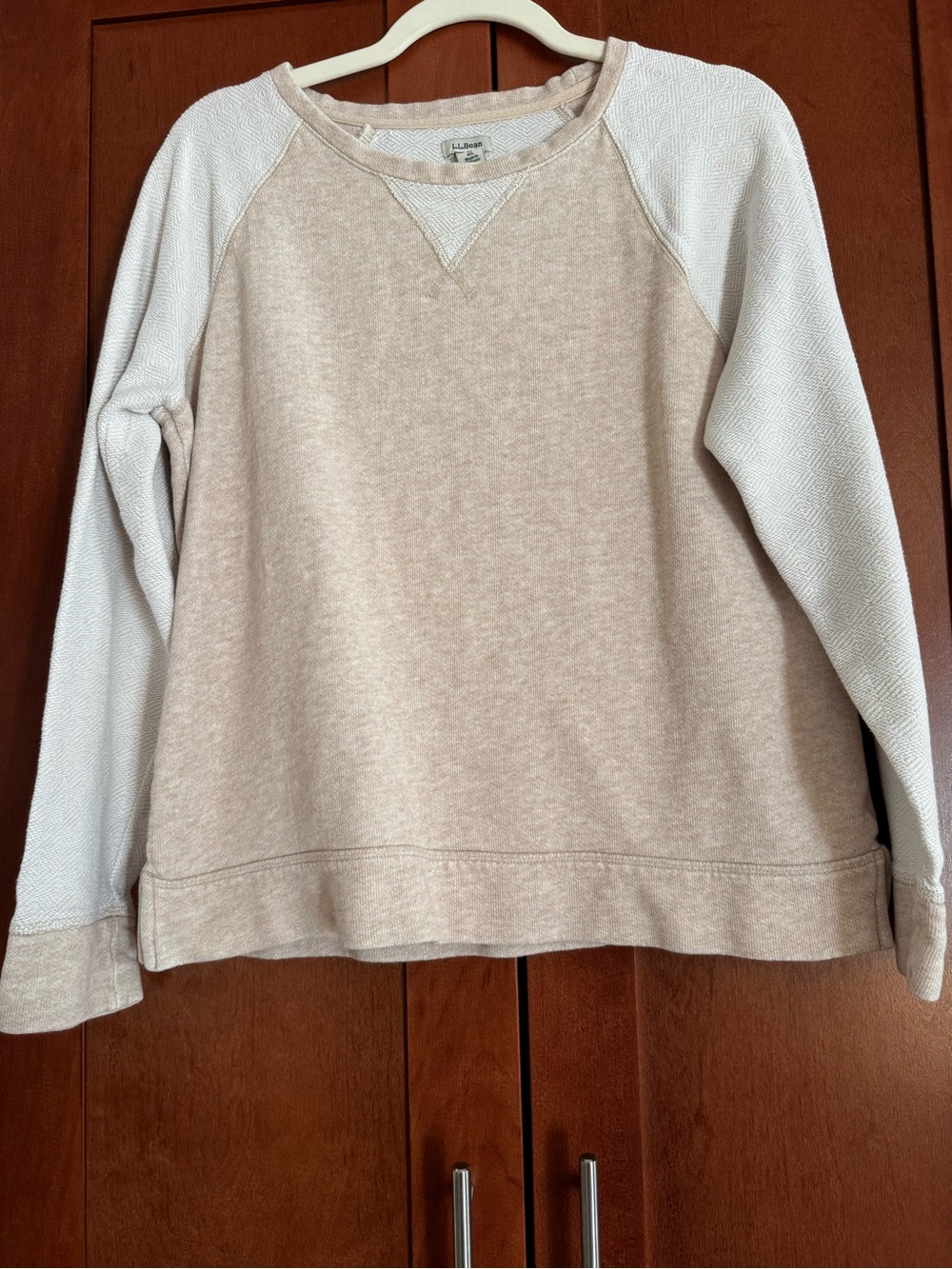 L.L. Bean Women's 90’s Diamond-Stitch Terry Crewneck Raglan Sweatshirt